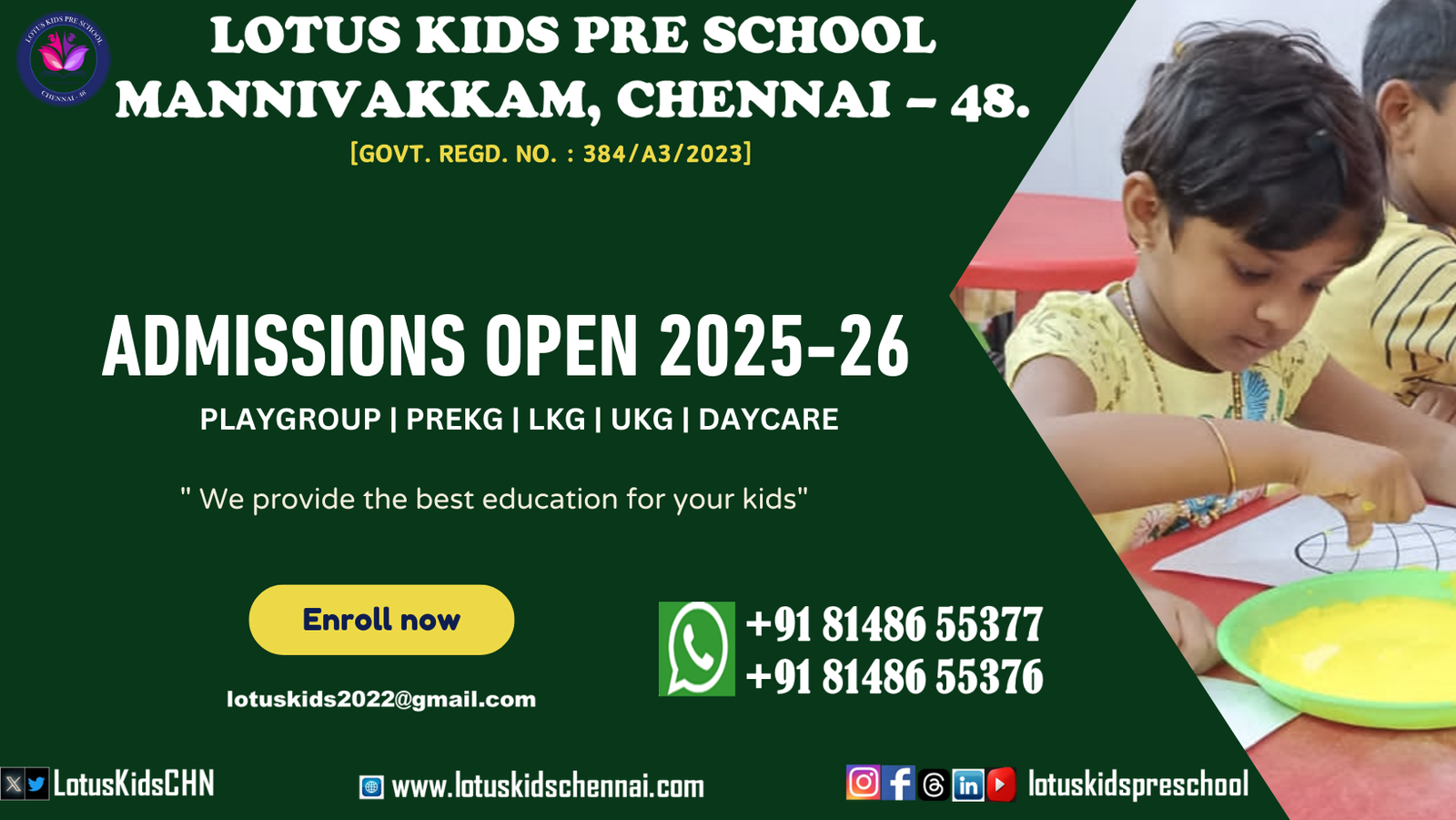 Best Pre School in Chennai